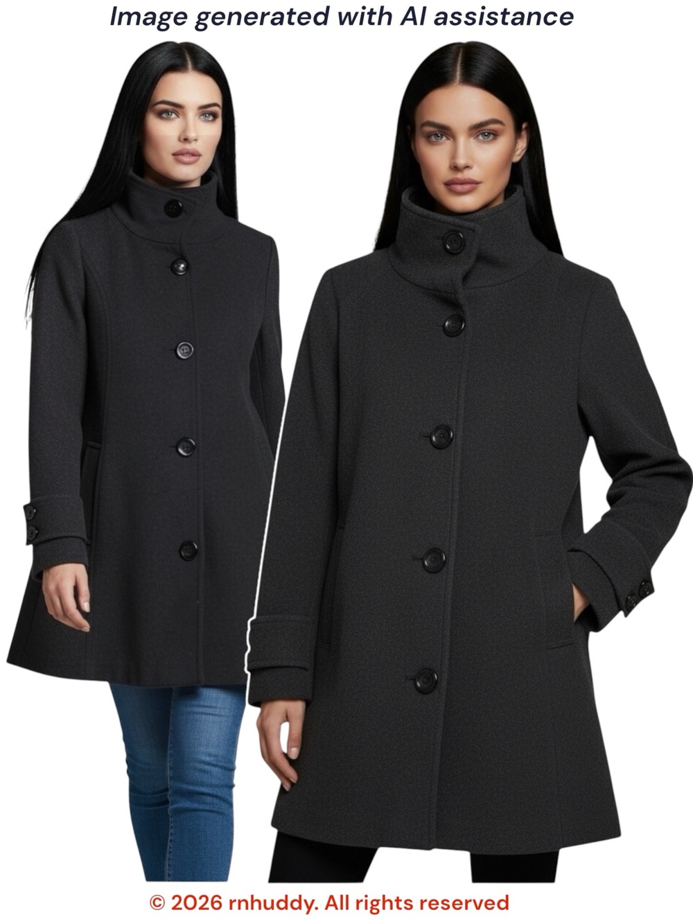 Mackintosh New England XL black 60% wool coat